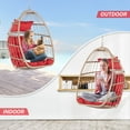 thumbnail image 4 of Syngar Egg Chair, Swing Chair with Hanging Chains, Outdoor PE Wicker Hanging Chair with Cushion, Heavy Duty Lounge Basket Chair, 360 lbs Capacity, Relaxing Chair for Patio, Balcony, Backyard, Red, 4 of 10