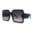 thumbnail image 1 of Mod Womens Exposed Lens Rectangle Butterfly Fashion Sunglasses Black Smoke, 1 of 4