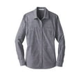 thumbnail image 3 of Port Authority LW380 Ladies Slub Chambray Shirt, True Navy, 4XL, Womens Button Down Shirts, 3 of 4