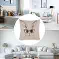 thumbnail image 5 of Rustic Pillow Cover Happy Easter Cushion Pillow Cover Cute Bunny with Leopard-print Glasses Decorative Pillowcases for Bed for Sofa Couch 18"x18", 5 of 7