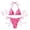 Hot Pink, variant on Womens Two Piece Bikini Swimsuits Triangle Halter Tie Back Low Rise Tie Side Floral Bows Bathing Suit