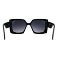 thumbnail image 4 of Womens Square Rectangle Mod Chunky Plastic Butterfly Designer Sunglasses Black Smoke, 4 of 4