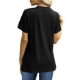 thumbnail image 6 of UVN Blouses for Women Summer Short Sleeve Shirts Casual Crew Neck Pleated Tunic Tops, 6 of 10