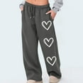 thumbnail image 2 of fatyb Womens Sweatpants Drawstring Elastic Waist Lounge Pants Loose Wide Leg Sweat Pants with Pockets, 2 of 6