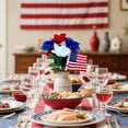 thumbnail image 6 of Bfogop Patriotic Artificial Flowers 1 Pcs 6 Branch Red White Blue Rose Tulip Flowers Memorial Day Flower Bouquet for 4th of July Independence Day Grave Home Table Decoration, 6 of 6