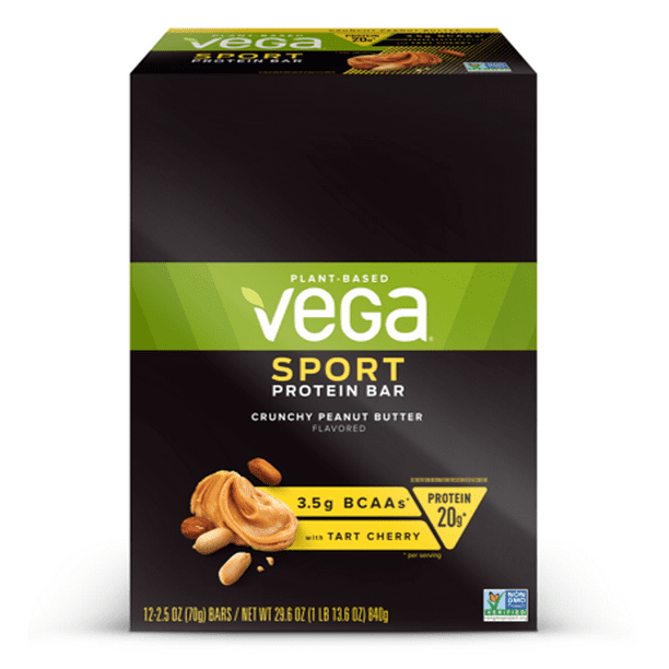 Vega Sport Plant Protein Bar, Chocolate Peanut Butter, 15g Protein, 12