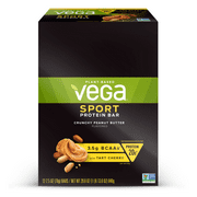 Vega Sport Plant Protein Bar, Chocolate Peanut Butter, 15g Protein, 12 Ct