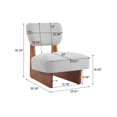 thumbnail image 5 of [Set of 2] Modern Grey Lounge Accent Chair with Polyester Upholstery and Walnut Wood Base, 5 of 10