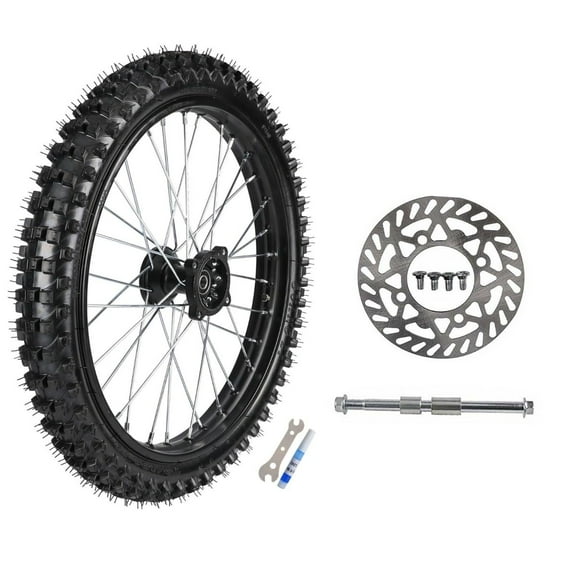 70/100-19 inch Front Wheel Tire and Rim   15mm Axle Bolt   Brake Disc Rotor for Motocross Offroad Dirt Pit Bike 110cc 125cc 140cc 150cc 160cc 200cc 250cc
