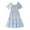 Sky Blue, variant on Ashirexll Girls Summer Dress, Girls Dresses Size 10-12, Summer Short Sleeve Tiered Dress Striped Pleated Elastic Elegant Dresses for Children