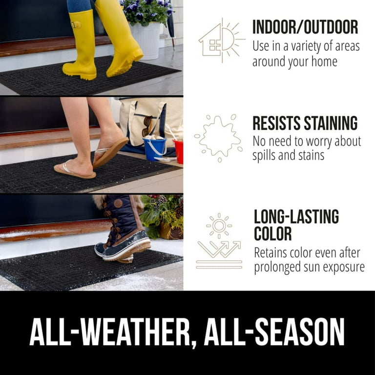 MAT 7-BANQUET Indoor Outdoor Door Mats 36 x 24, Waterproof All-Season  WeatherMax Doormat, Heavier Durable Natural Rubber, Dry Out Easily,  Non-Slip