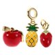 thumbnail image 1 of 3 colgantes de frutas: colgante de metal 3D de manzana, piña y avellanas, ideal para collares, pulseras, pendientes, joyas y llaveros., 1 of 6