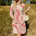 thumbnail image 3 of Pink Wavy Abstract Design Dress Summer Dresses Woman Street Style Big Size Casual Dress, 3 of 9