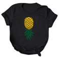 thumbnail image 1 of Gibobby Casual Playera de Manga Corta para Mujer Mujeres Casual Piña Impresión Mangas Cuello Redondo Camiseta Suelta Blusa Tops(Negro,XL), 1 of 4