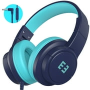 Seenda HKC308 Kids Headphones, Over-Ear Wired Headphones with Microphone for Kids, Foldable, Audio Share, 85/94dB Safe Volume Control, Blue