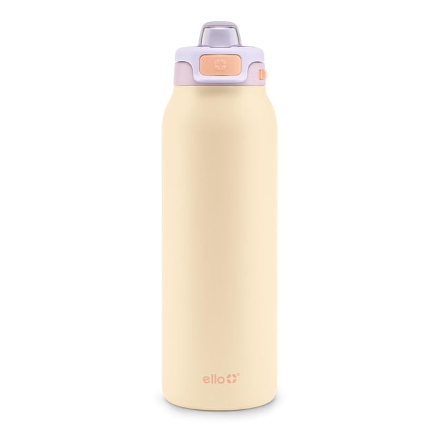 Botella de agua Ello Pop & Fill de acero inoxidable, 946 ml, color pastel