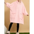 thumbnail image 5 of Musuos Women Soft Warm Flannel Blanket Nightgown Wearable Oversized Hooded Blanket Sweatshirts, 5 of 8