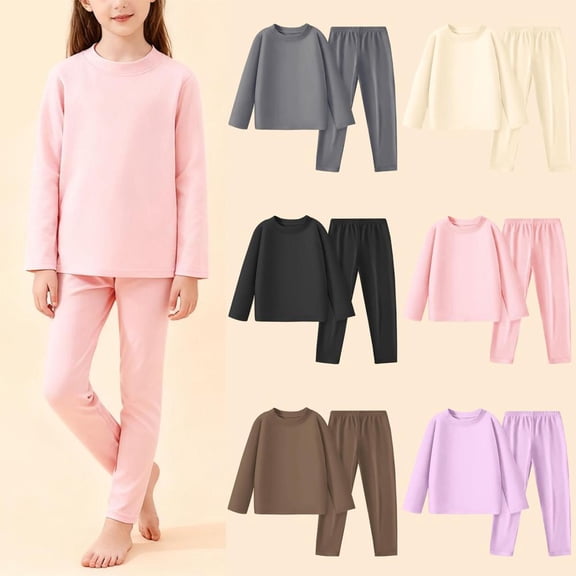 Bxsruta Childrens Long Sleeve Top and Pants Set Soft Velour Loungewear Casual Two Piece Outfit for Medium and Large Kids