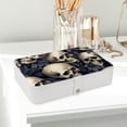 thumbnail image 6 of Skull Travel Organizer Decorative Box Earring Holder PU Leather with Removable Compartment Portable Display Case, 6 of 6