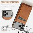 thumbnail image 4 of Compatible with Magsafe Magnetic 2 in 1 Detachable Wallet Case with Card Holder for iPhone 17 Pro Max, for Women Men, PU Leather Flip Kickstand Credit Slots for iPhone 17 Pro Max, Brown, 4 of 12