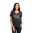 thumbnail image 2 of Thread Tank Home Roots State Nebraska NE Women's Relaxed V-Neck T-Shirt Tee Charcoal Small, 2 of 4
