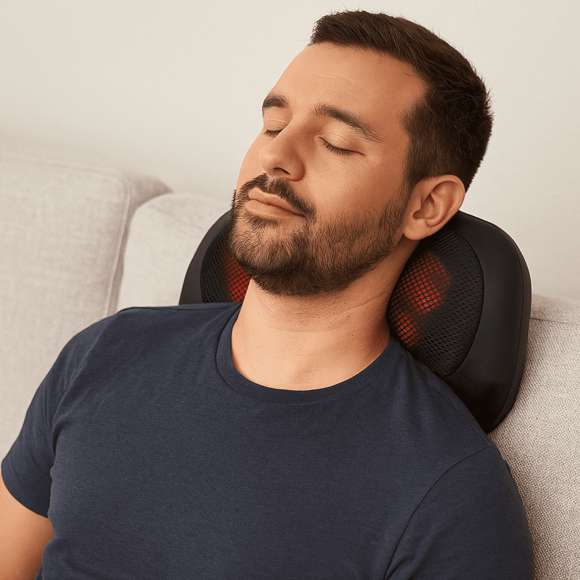 Daiwa Felicity Happy Back Day Shiatsu Neck and Back Massager with Heat, 8 Kneading Nodes, Ergonomic Hands-Free Design, Portable
