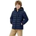 thumbnail image 3 of Wantdo Boy's Hooded Padded Coat Quilted Packable Jacket Waterproof Warm Jacket for Skiing Navy 10-12, 3 of 10