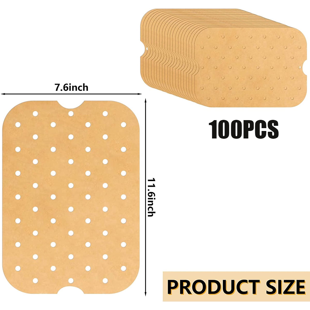 Unbleached Air Fryer Parchment Paper, 100 Pcs Perforated Square Air Fryer Liners for Ninja Foodi Grill 5-in-1 Ag301 4qt Air Fryer, Square Air Fryer