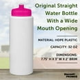 thumbnail image 4 of HDPE Plastic Leak-Free Bottles 32 oz. Set of 10, Bulk Pack - BPA Free, Great for Gym, Camping, Backpacking, School - Neon Pink, 4 of 5