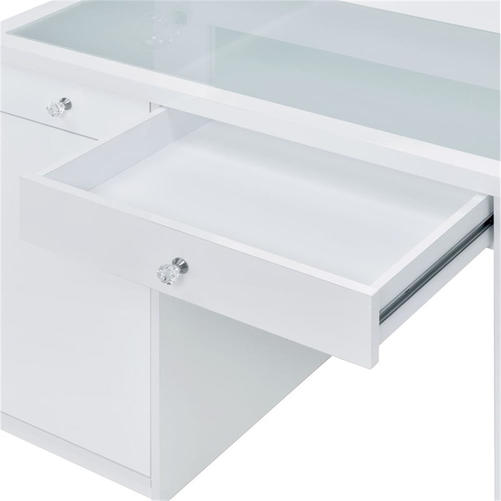 Picket House Furnishings Adeline 2-Piece Transitional Glass Vanity Set in White