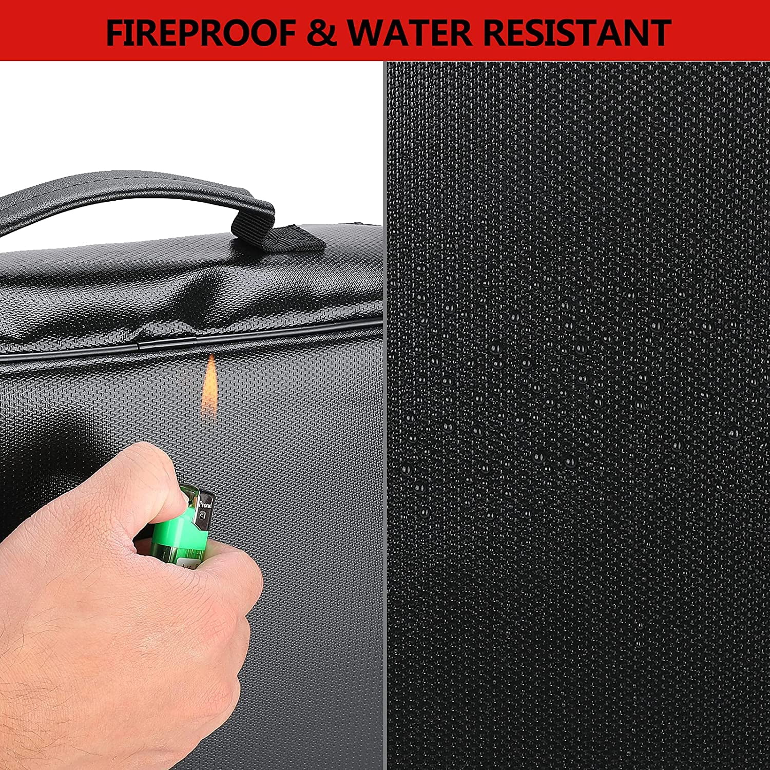 ENGPOW – Sac à documents ignifuge 5200°F avec serrure, organisateur de documents doux à 8 couches, rangement portable sécurisé pour le voyage à domicile ENGPOW – Sac à documents ignifuge 5200°F avec serrure, organisateur de documents doux à 8 couches, rangement portable sécurisé pour le voyage à domicile