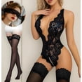 thumbnail image 1 of 3pcs Lenceria Interior Pijama Encaje Sexy Baby Traje Modelo Negro Talla M, 1 of 4