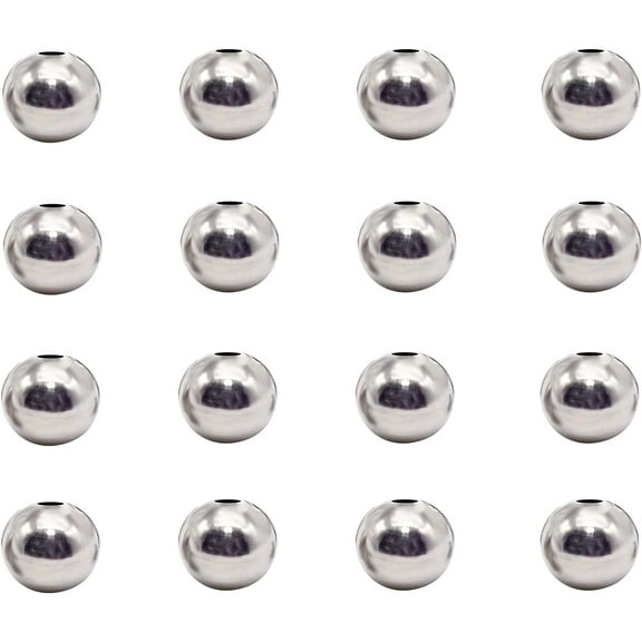 100pcs 8mm Stainless Steel Beads Silver Round Spacer Loose Beads