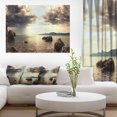 thumbnail image 1 of Rocky Seashore under Clouds Panorama - Impression sur Toile de Plage Moderne, 1 of 3