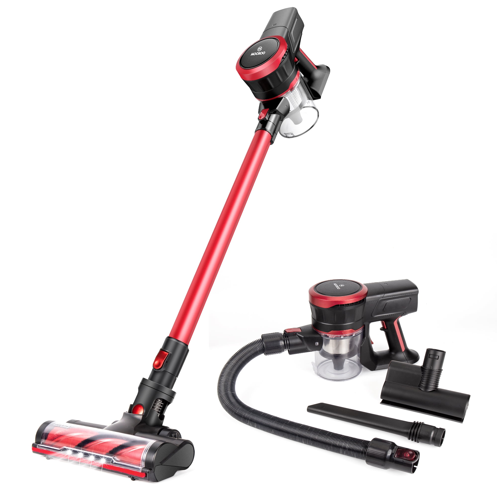 Westinghouse 2 in 1 Cordless Handheld Vacuum Cleaner for Home Hard Floor Carpet Car Pet Red/Black Lightweight 