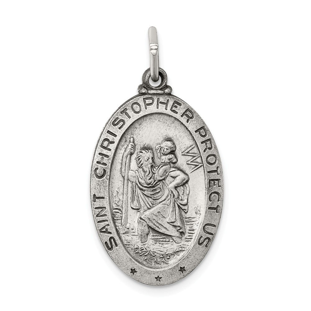 St Christopher Solid Silver   18mm 