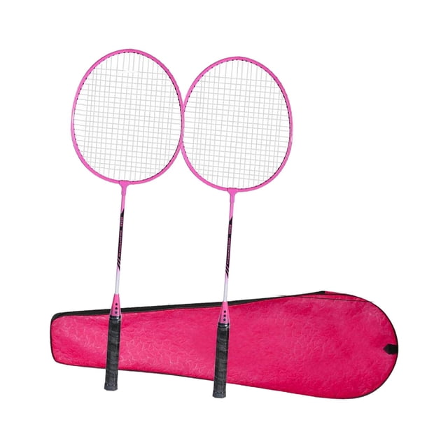 S SERENABLE 2Pcs Badminton Rackets Set Badminton Shuttlecock for Games Beginners Outdoor red