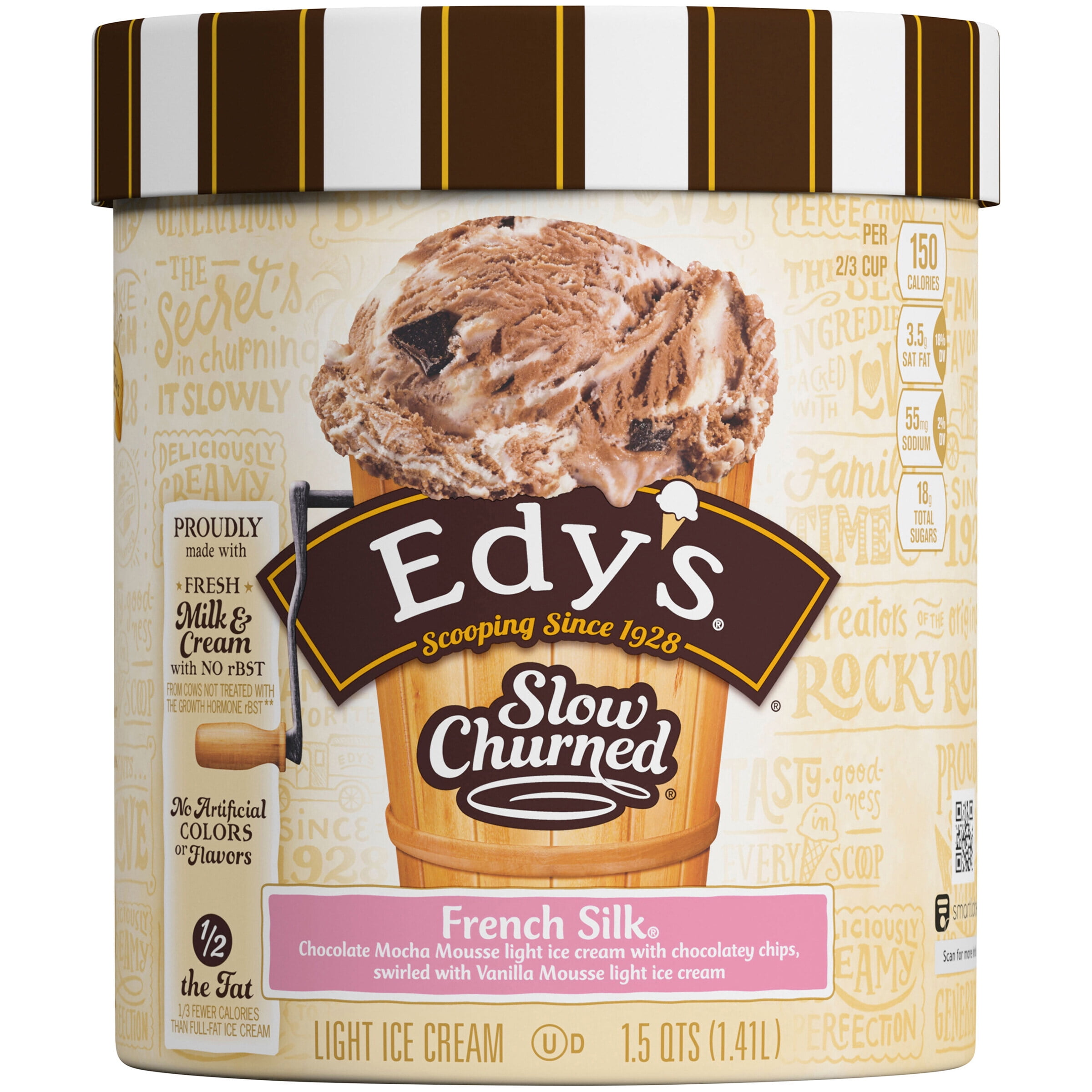 EDY'S/DREYER'S SLOW CHURNED French Silk Light Ice Cream 1.5 qt. Tub 