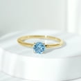 thumbnail image 4 of Rosec Jewels Natural Aquamarine Solitaire Ring for Women - March Birthstone Ring - AAA Quality - Ready to Gift for Birthday, 18K Yellow Gold, US 4.50, 4 of 6