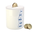 thumbnail image 3 of Evil Eye Piggy Bank, Evil Eye Borders Spirals Swirls Luck in Traditional Design Illustration, Ceramic Coin Bank Money Box for Cash Saving, 3.6" X 3.2", Pale Blue White Blue, by Ambesonne, 3 of 4