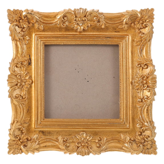 BESTYASH Vintage Resin Photo Frame with Golden European Embossed Design, Perfect for Wall Hanging and Desktop Decoration