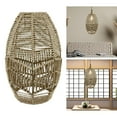 thumbnail image 6 of Retro Style Pendant Lamp Shade Hanging Light Fixture Paper Rope Rattan Handwoven Lampshade for Teahouse Home Bedroom Room , B, 6 of 7