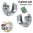 thumbnail image 1 of Supports d'Extrémité Robustes pour Tringle de Garde-Robe, Support de Tringle à Bride en U avec Vis pour Supports de Garde-Robe, Tringle de Rideau de Douche, Pince de Fixation Durable, Lot de 2, 2 Pcs, 1 of 7