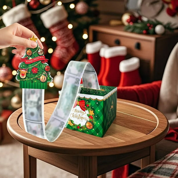 Caja de regalo navideña con dinero en efectivo, caja de regalo sorpresa con explosión, caja de regalo navideña con dinero en efectivo