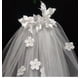 thumbnail image 4 of Xiao Hua Velo de novia de tul suave con apliques de encaje y flores de perla, con peine, de dos niveles y largo hasta la cadera (blanco), 4 of 4