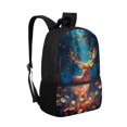 thumbnail image 2 of HUIACONG Moon Star Mushroom Print Backpack for Girls Boys for Students Ages 6-18 Large Capacity Water Resistant for Elementary Middle High School Back to School Daily Use, 2 of 6