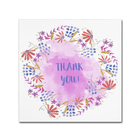 Trademark Fine Art 'Thank You' Canvas Art by Jyotsna Warikoo