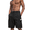 Solid Black, variant on Men's Digital Camo Cargo Shorts, Casual Knee Length Multi Pocket Button Waist Outdoor Work Shorts