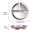 thumbnail image 5 of OIUR Divided Dining Plate with Suction Cups Stainless Steel Baby Plates Toddler Meal Tray Non-Slip Silicone Cover Heat-Insulated Feeding Tray, 5 of 7