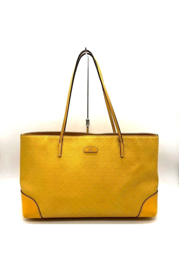 Pre-Owned GUCCI 353397 Diamante Leather Tote Bag Shoulder Yellow for Men and Women (Good)